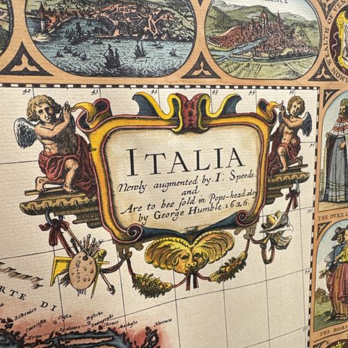 Italia Newly Augmented I Speeds George Humble 1626 Reproduction Print Coloured photo furniture