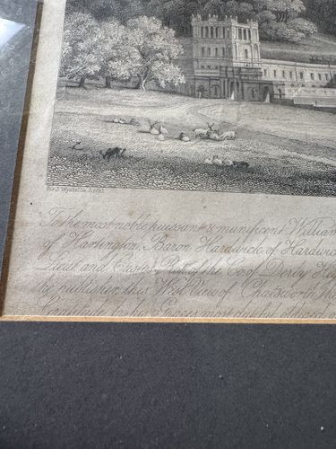 Sir J Wyatville R Sears West View Of Chatsworth The Palace Derbyshire Cavendish photo for sale