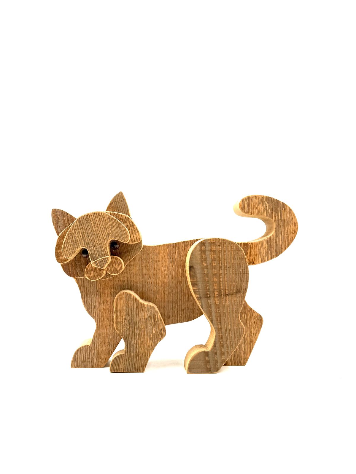 Art Bottega Michelangeli, Cat Wood Sculpture, Orvieto Italy 1970s photo