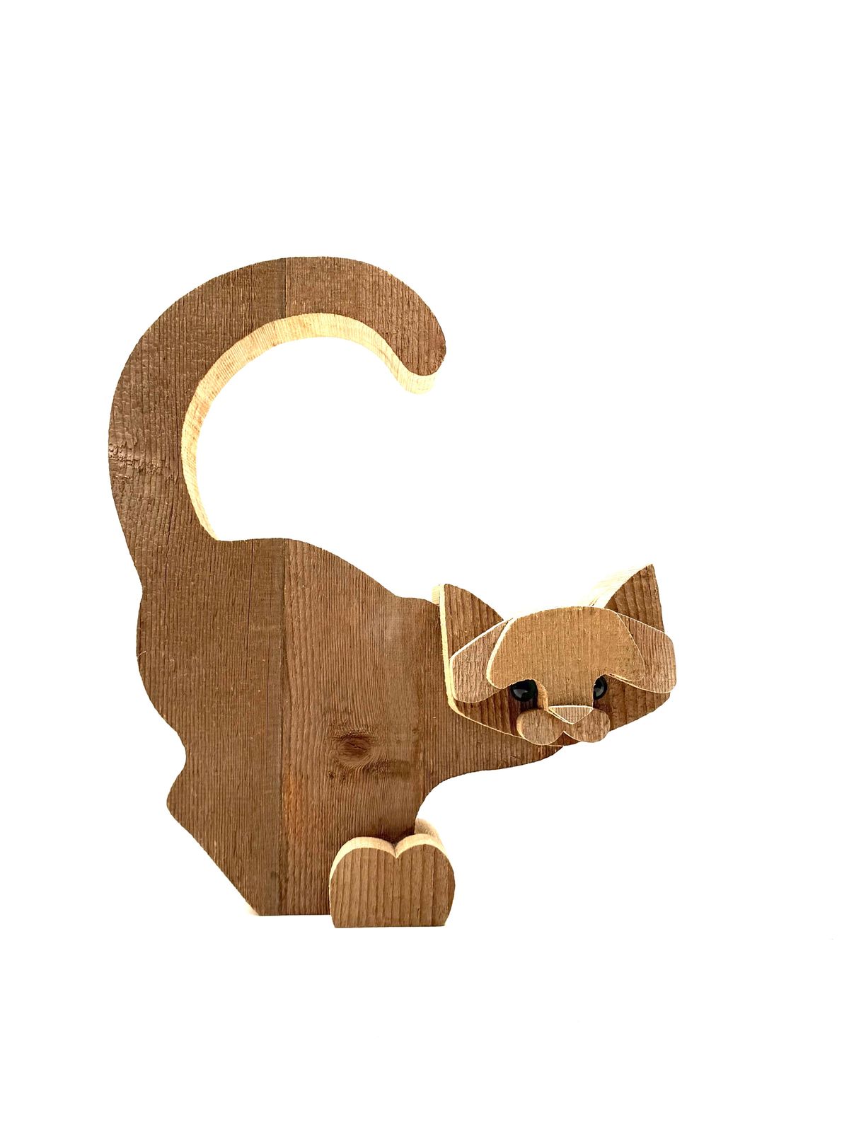 Bottega Michelangeli, Cat Wood Sculpture, Orvieto Italy 1970s photo for sale