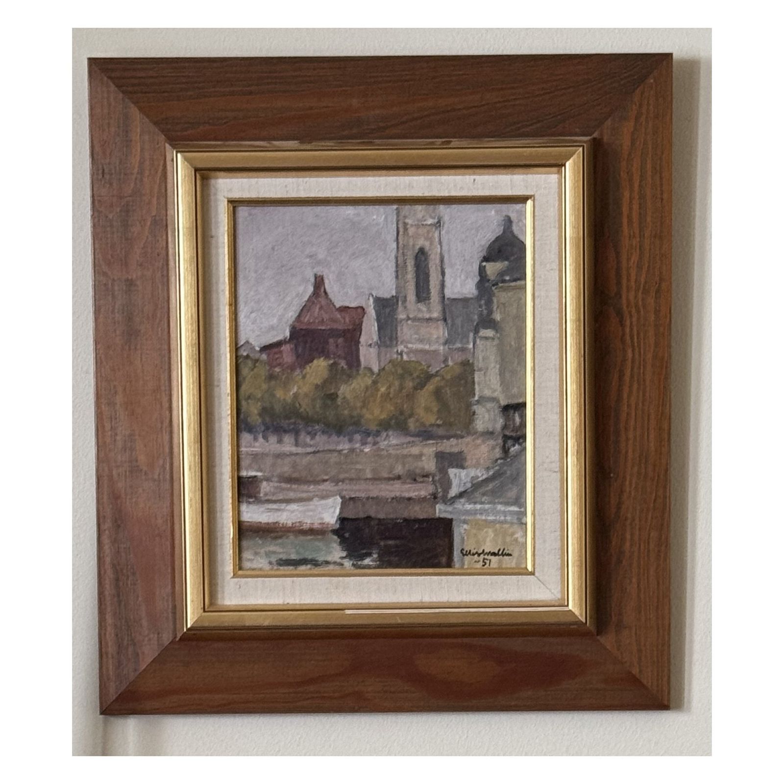 Church On The River, 1950s, Vintage photo furniture