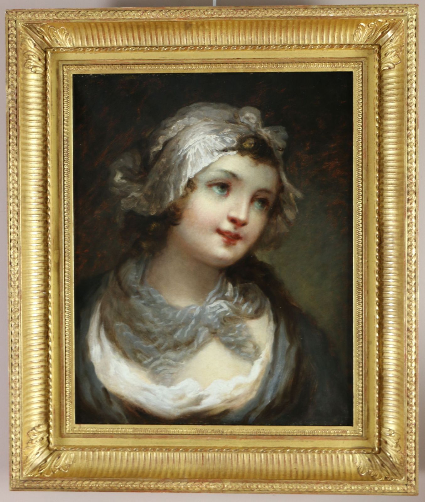 Jeanne Philiberte Ledoux (1767 1840) Attributed. Portrait Of A Young Girl With A Bonnet Circa 1800