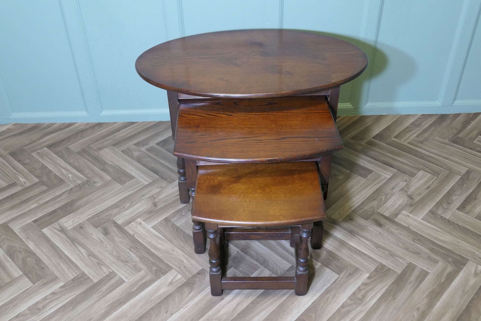 Oval Nest Of Tables In Oak By Old Charm photo vinterior