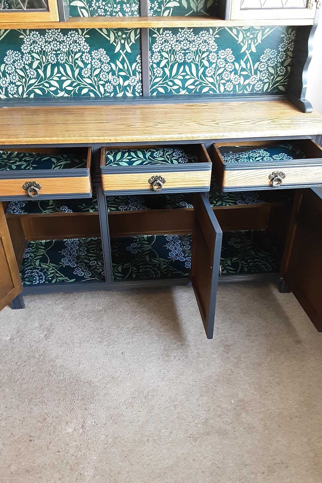 photo furniture Oak Welsh Dresser., 1950s, Vintage