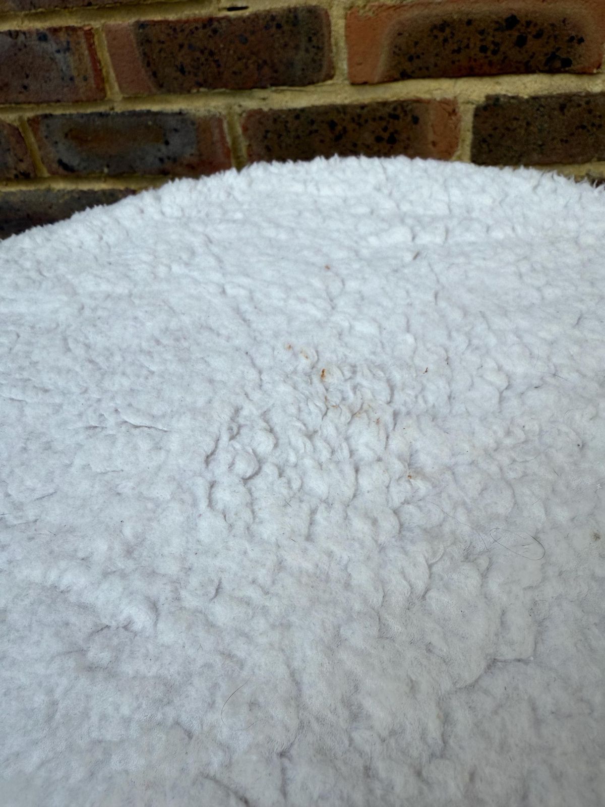 Vintage Sherborne Faux Fur White Wooden Stool   1970s/80s photo 78.0