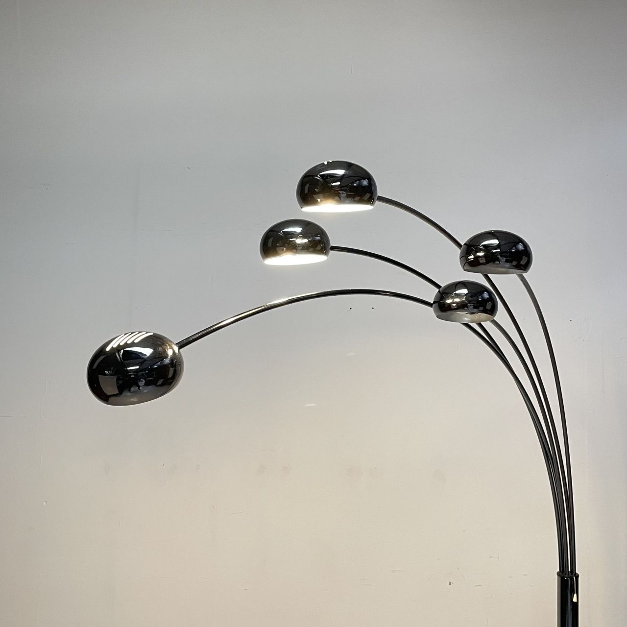photo furniture Midcentury Danish Bilka Multi Lamp Floor Light In Smoked Chrome With Marble Base