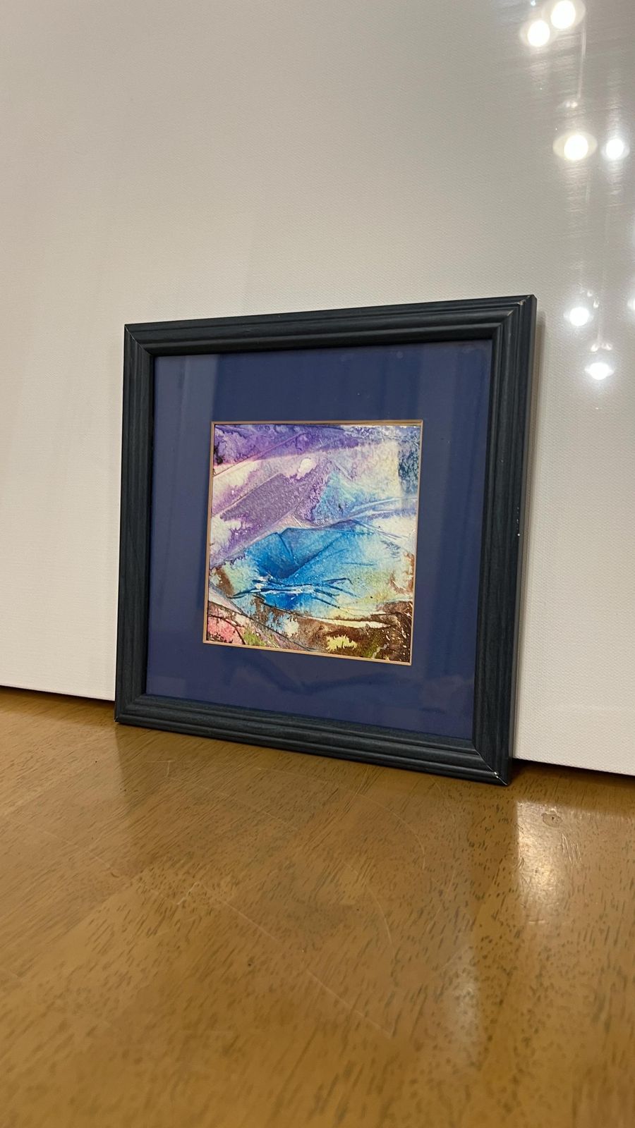 photo for sale Framed Abstract Ink Artwork By Gill Clarke – Blue & Purple Tones