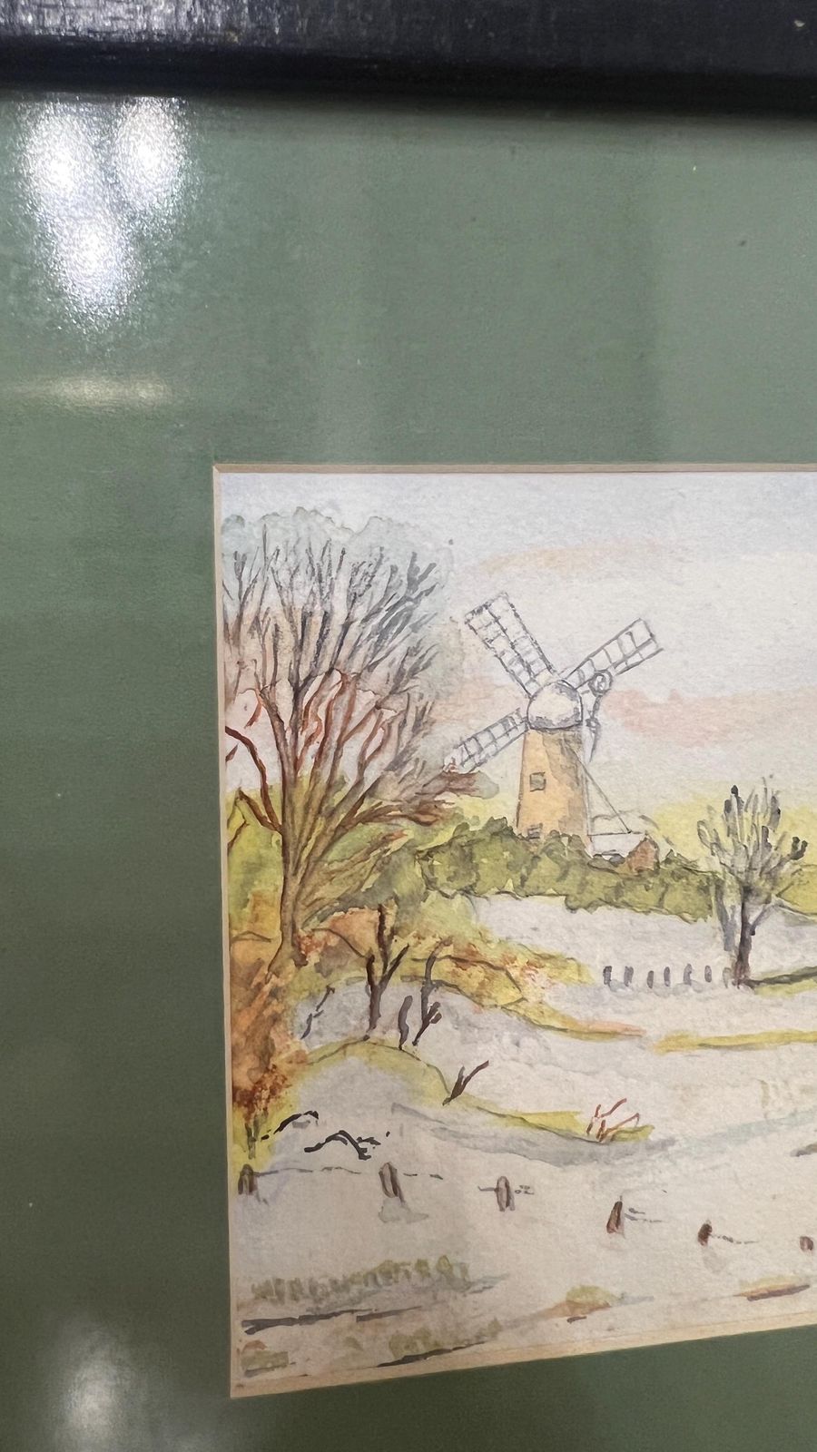 Signed 1959 Mid Century Watercolour Drawing – Pheasants In The Snow photo 69.0