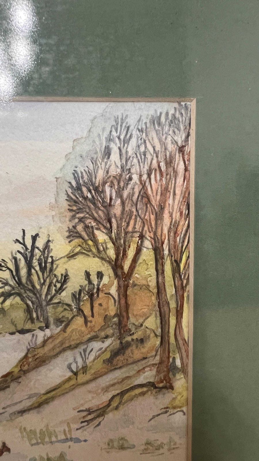 Signed 1959 Mid Century Watercolour Drawing – Pheasants In The Snow photo buy