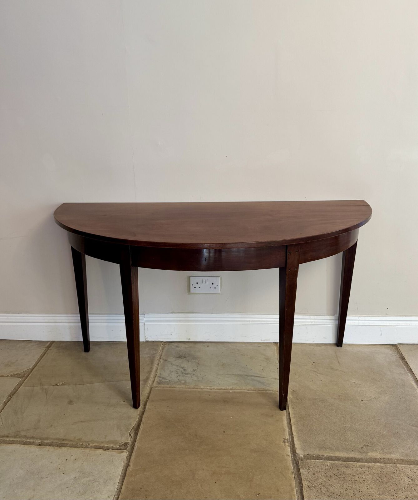 Antique George III Quality Mahogany Demi Lune Shaped Table photo for sale