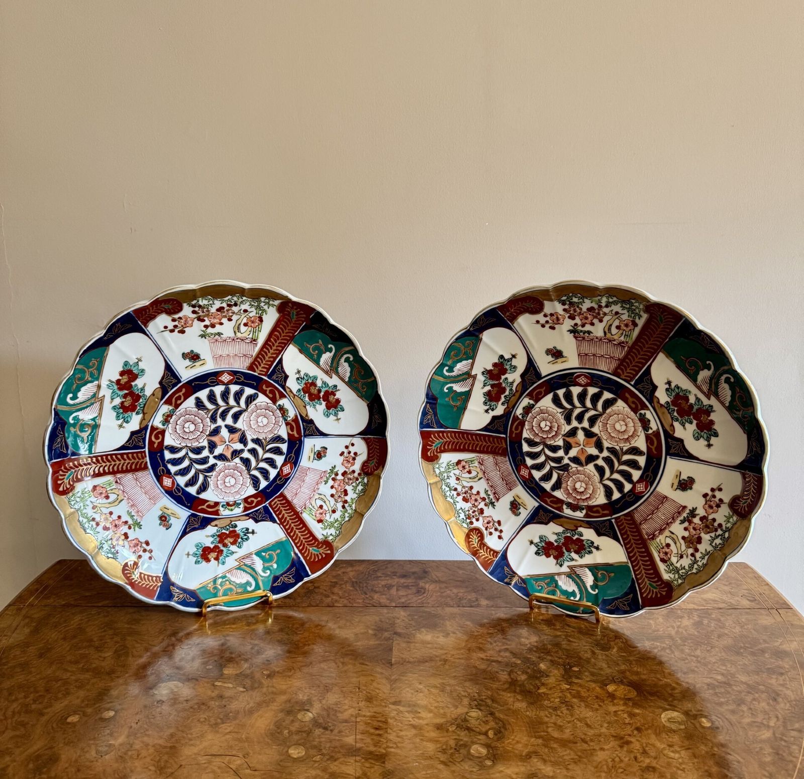 Quality Pair Of Antique Japanese Imari Chargers photo furniture