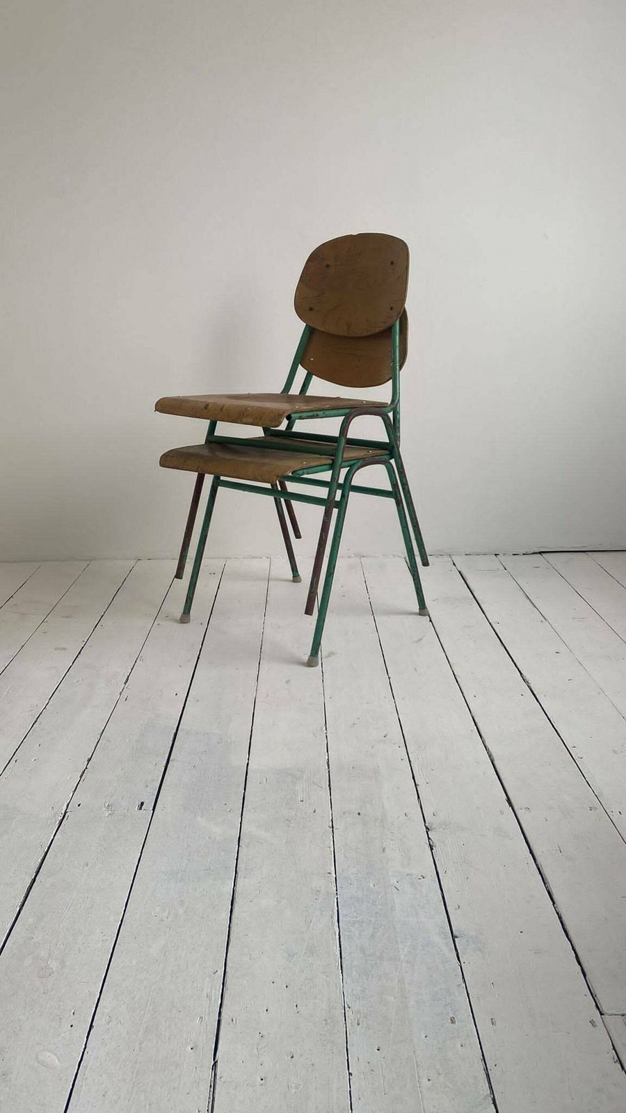 8x Vintage Mixed Metal Frame School Chairs  Solid Plywood Dining Seats Stacking Dining Study Studio Meeting Extra Guests Stackable Storage photo furniture