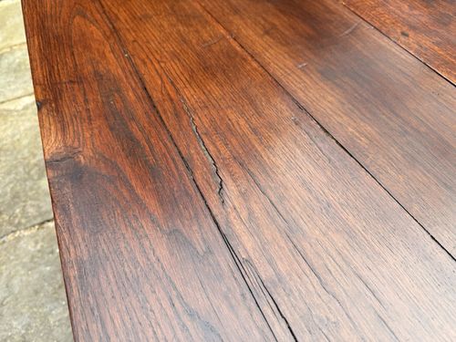 photo for sale English Original Antique Oak Drop Leaf  Plank Kitchen Dining Table C 1700's