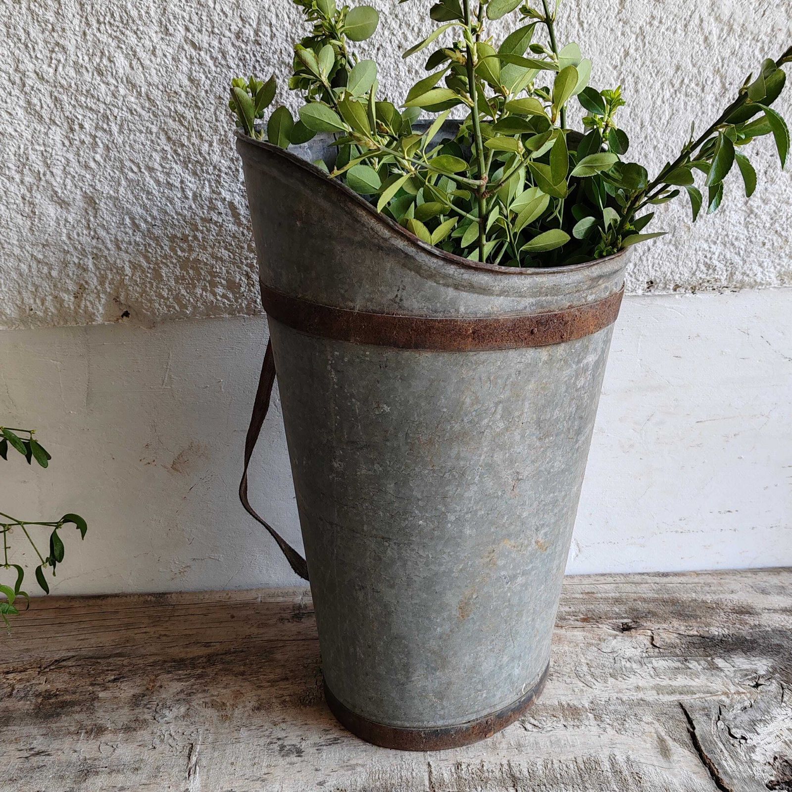 Antique Zinc Grape Hod Rare Handcrafted Harvest Bucket, Hungarian Winemaking Tool, Rustic Farmhouse Decor, Perfect Planter Collector’s Piece photo furniture