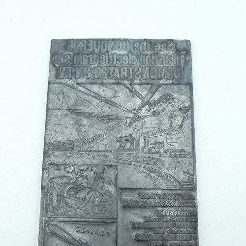 photo furniture Tri Ang Railways The Conqueror Rs 65 Metal Block Newspaper Advert Printing Rare