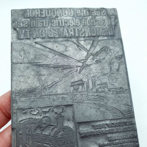 photo vinterior Tri Ang Railways The Conqueror Rs 65 Metal Block Newspaper Advert Printing Rare