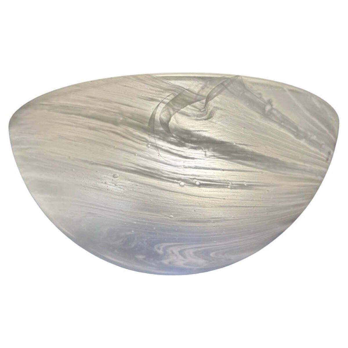 Large 1970s German Peill & Putzler Frosted Domed Glass Flush Mount Ceiling Light.  10 Available