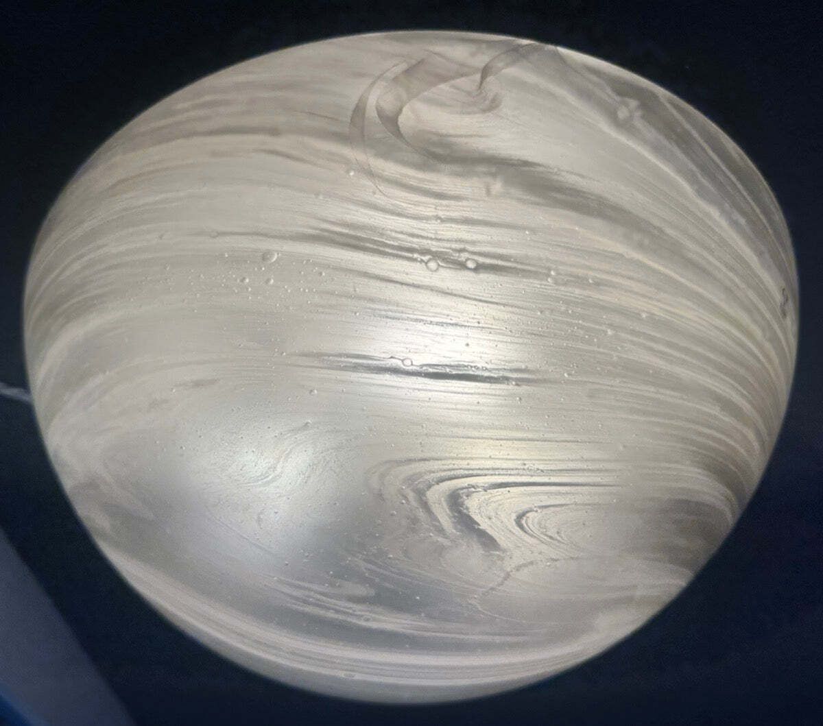 Large 1970s German Peill & Putzler Frosted Domed Glass Flush Mount Ceiling Light.  10 Available photo vinterior