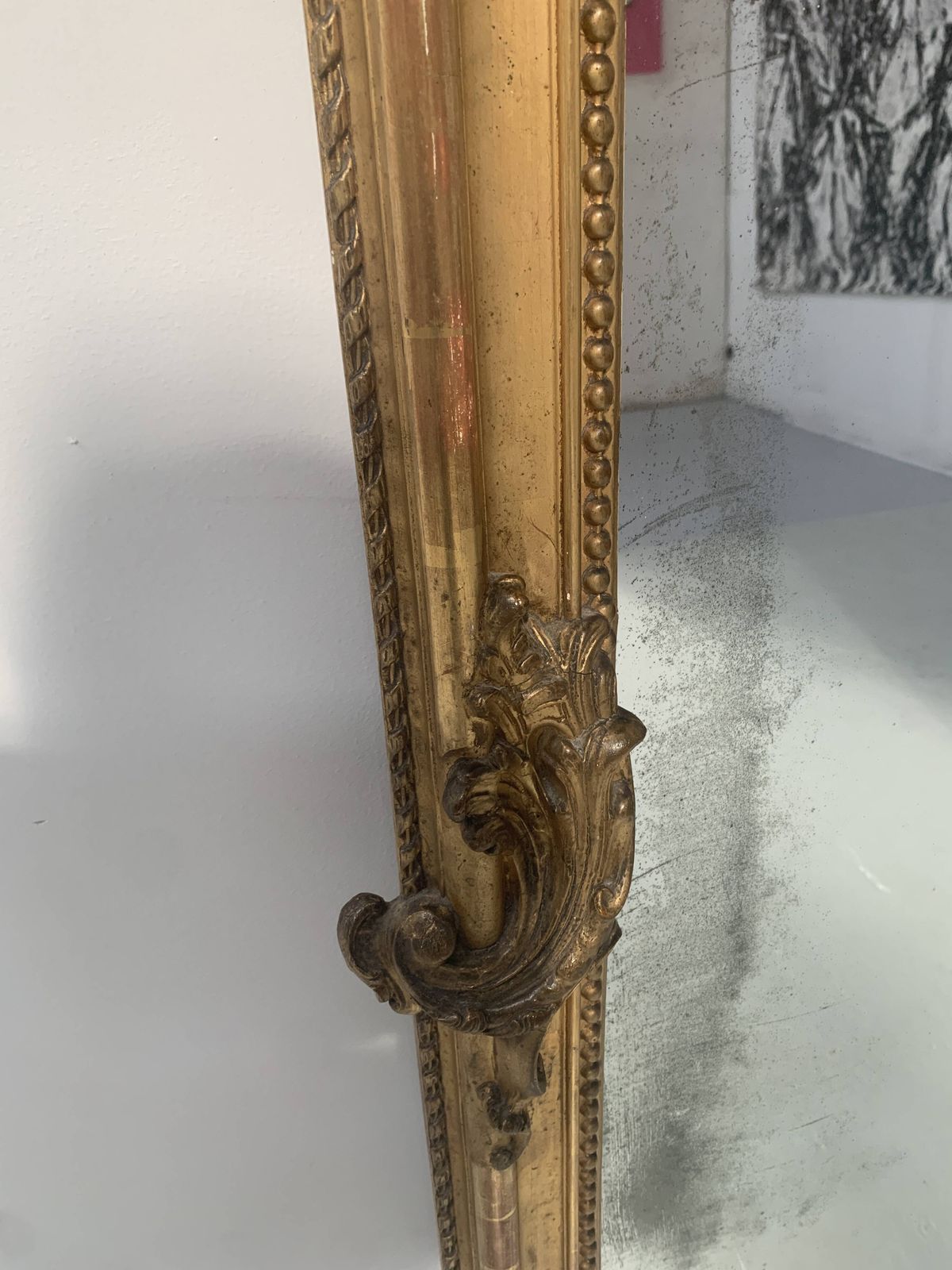 1506.38 Louis XV Style Mirror In Wood And Gilded Stucco, 19th Century photo