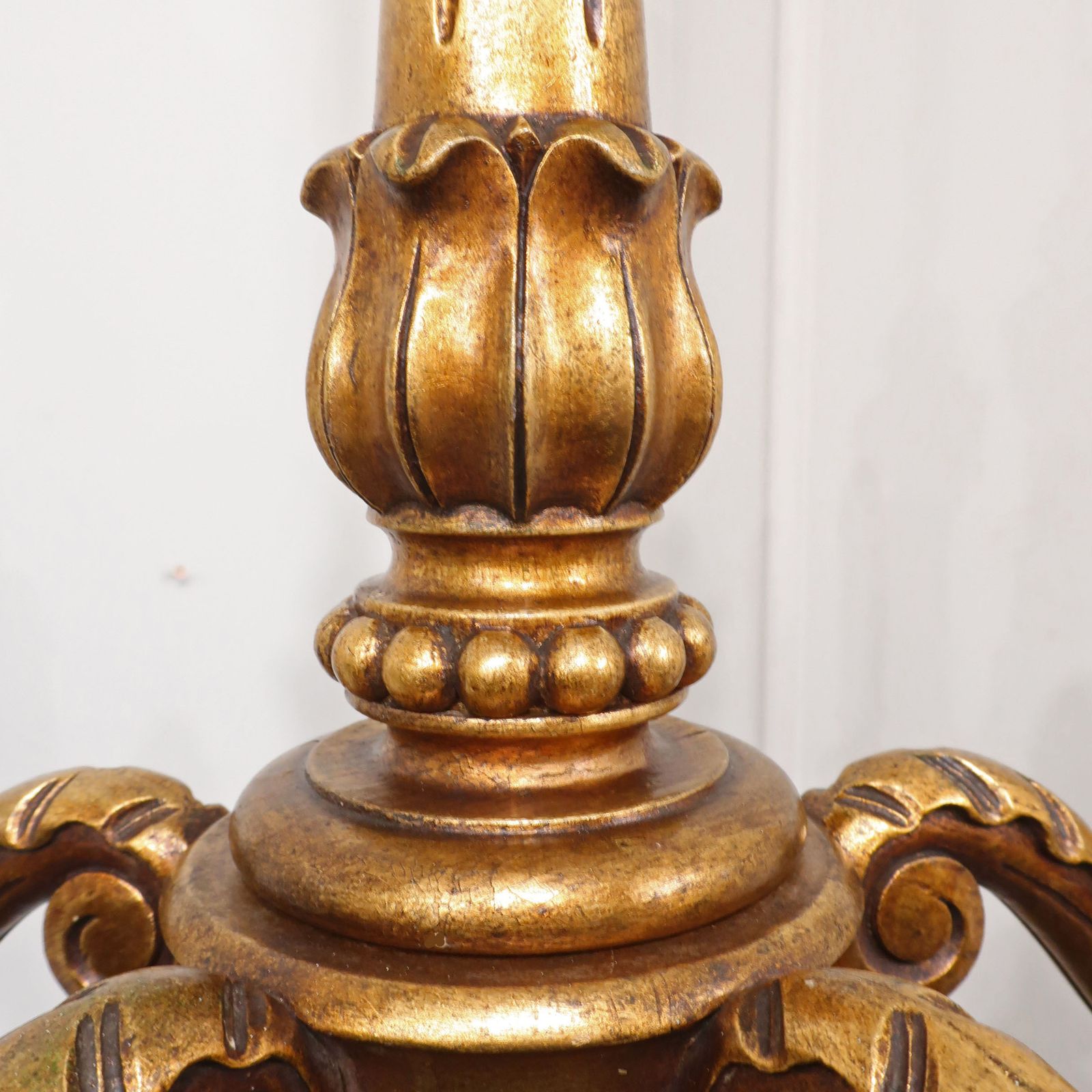 Early 20th Century Italian Florentine Giltwood Chandelier photo vintage