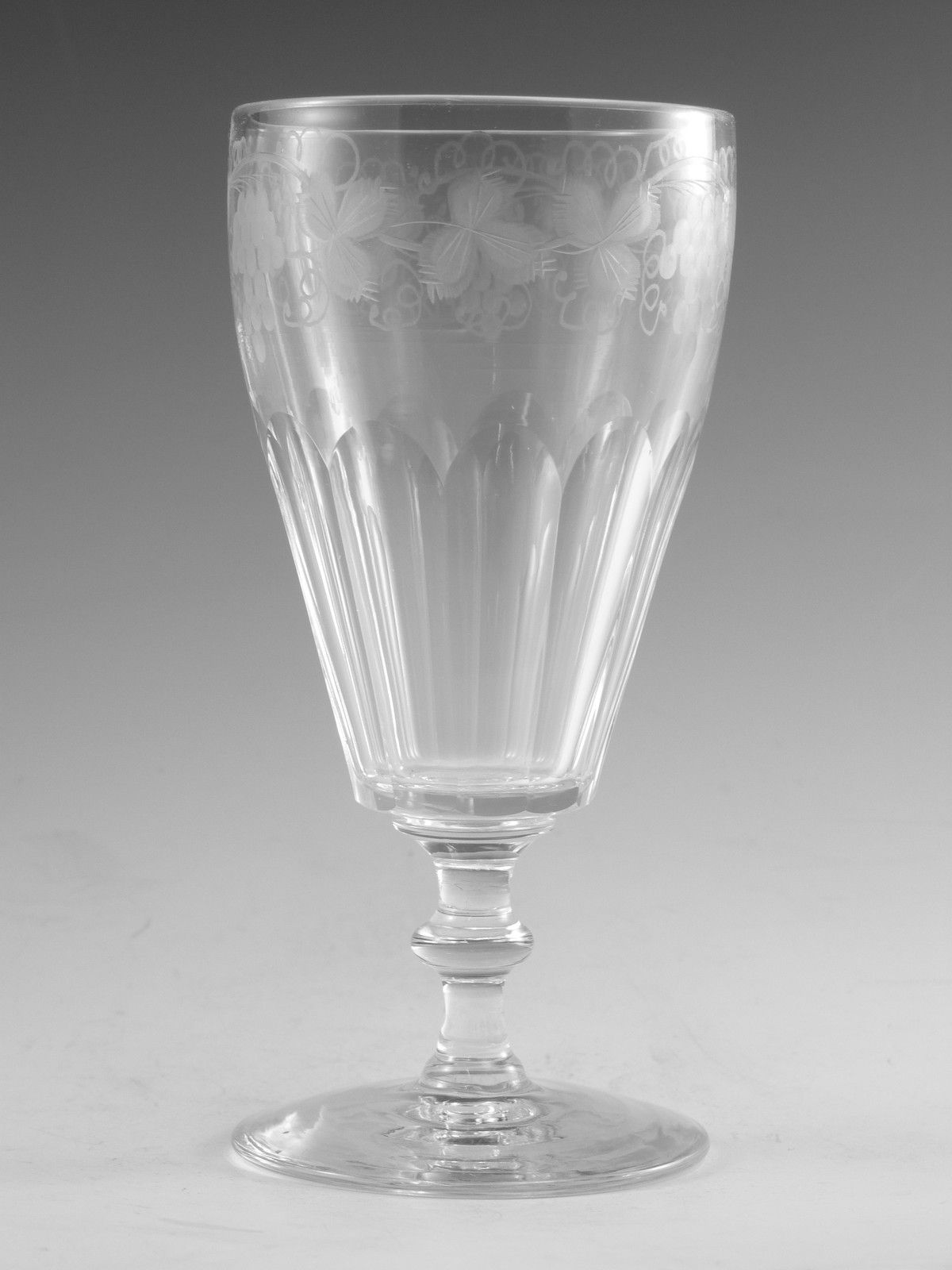 Antique Wine Glass / Glasses Fruiting Vine Pattern (F) Set Of 6