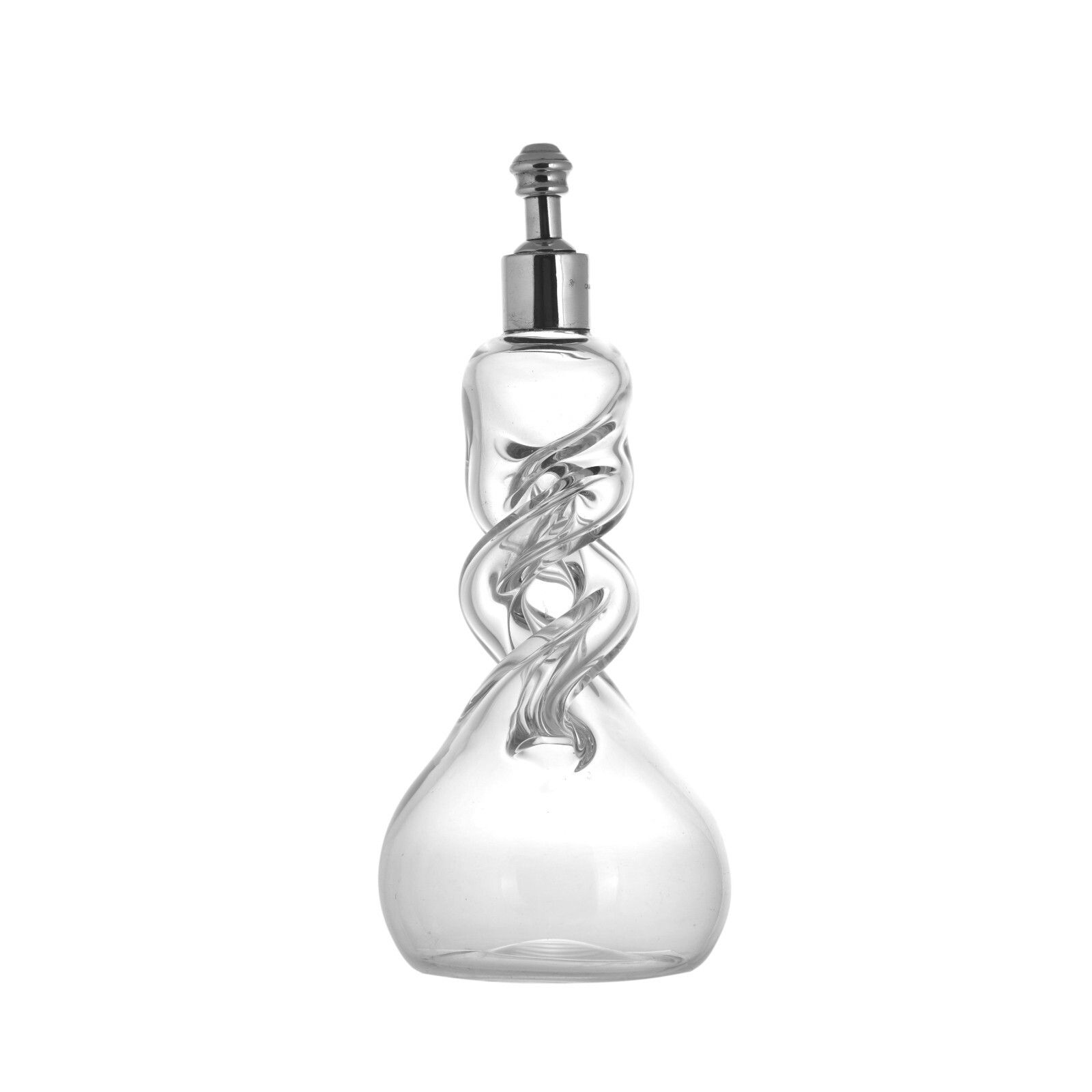 Antique Edwardian Silver Top Decanter Twisted Design 1909 photo furniture