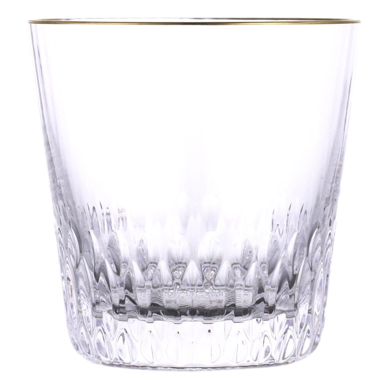St Louis Crystal Apollo Gold Design Large Tumbler Glass / Glasses 4" photo furniture