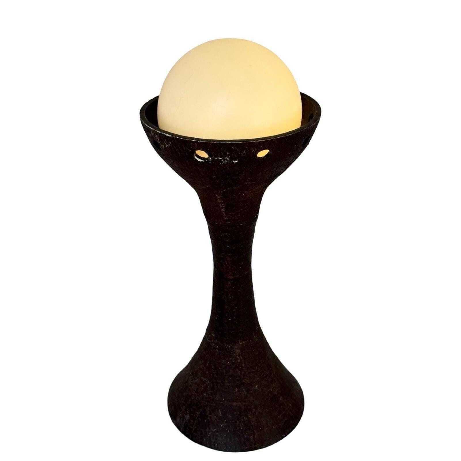 Ceramic Floor Lamp Mid Century Modern Doria Leuchten White Opaline Shade And Brown Ceramic Base Vintage 60s photo vinterior
