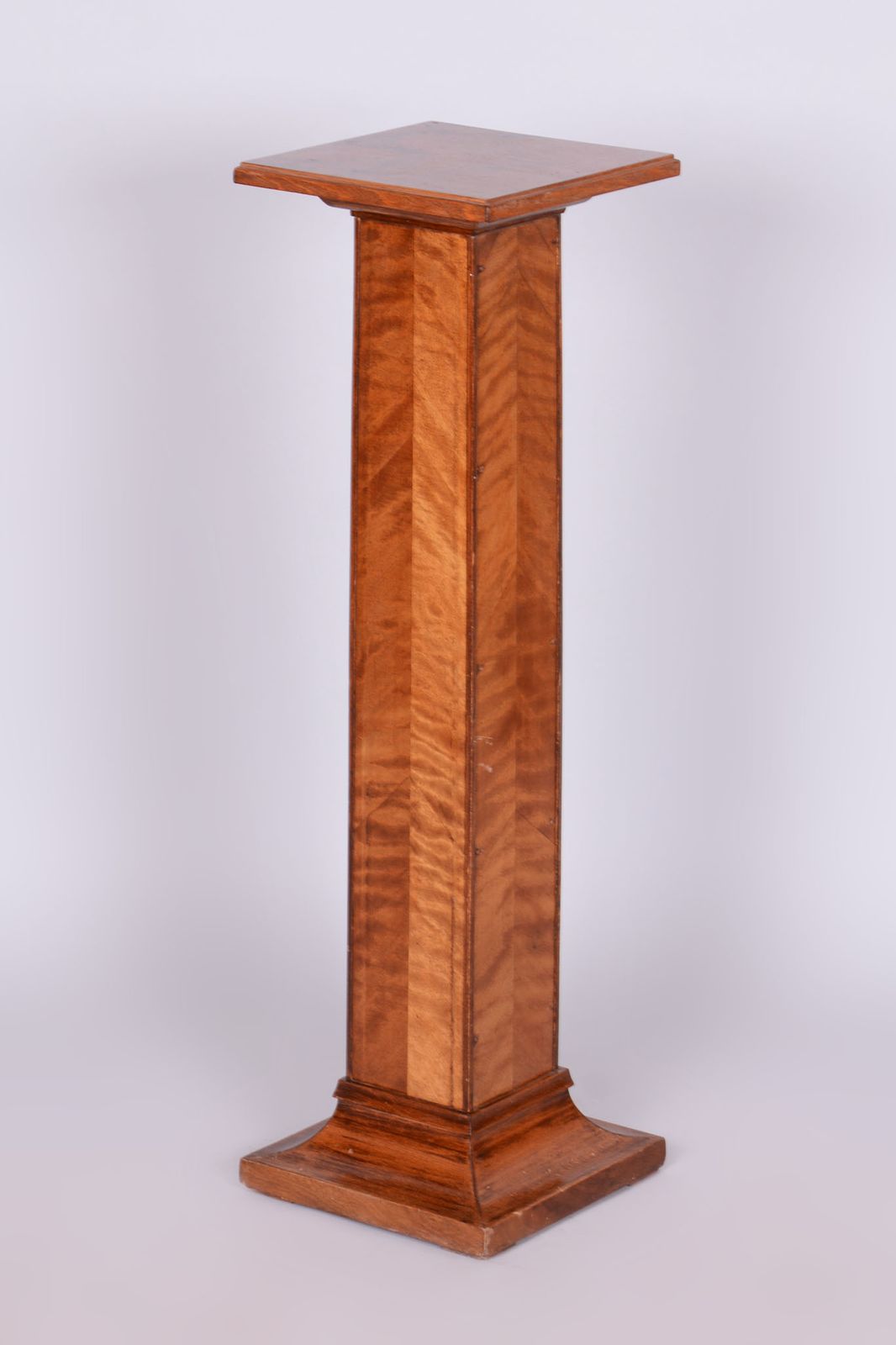 Restored Art Deco Pedestal, Spruce, Oak, Mahogany, Czech, 1920s