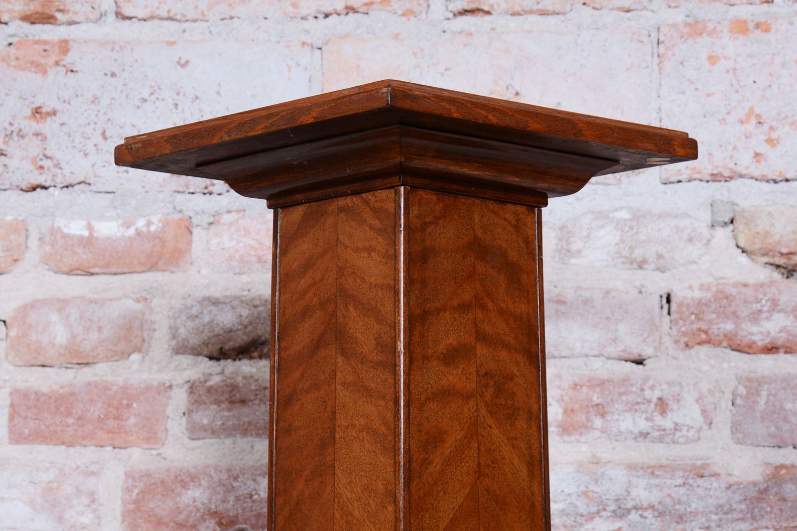 Restored Art Deco Pedestal, Spruce, Oak, Mahogany, Czech, 1920s photo 650.0