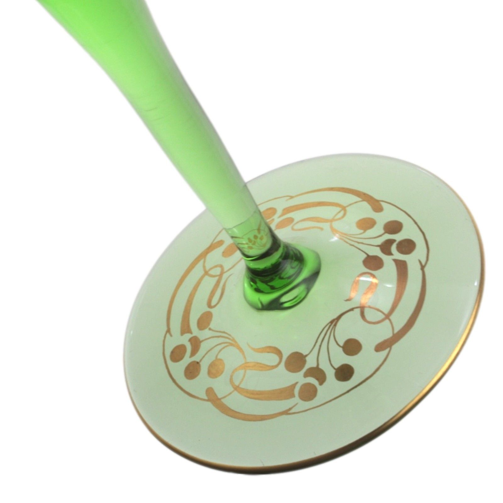 Bohemian Art Nouveau / Josephinenhutte Enamel Hock Wine Glass 19.5cm photo for sale