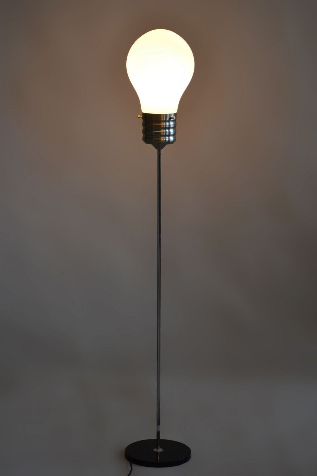 Restored Mid Century Floor Lamp, Beech, Chrome, Opal Glass, Germany, 1970s photo 850.0