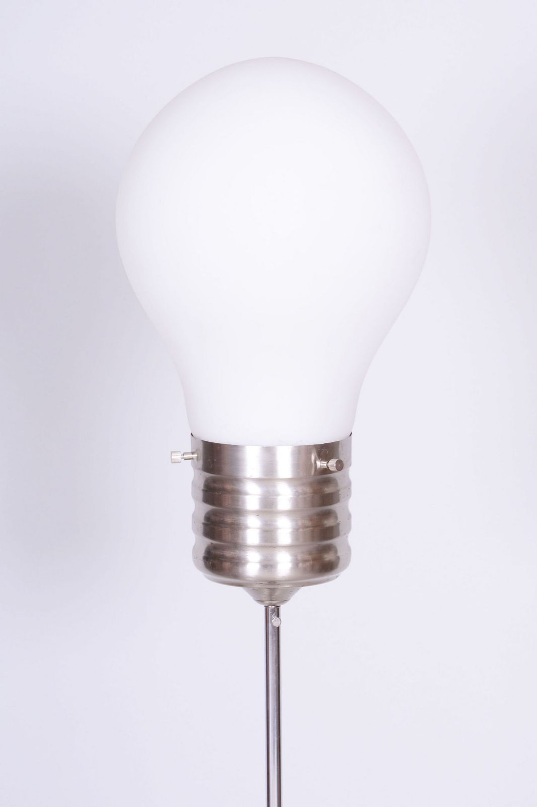 850.0 Restored Mid Century Floor Lamp, Beech, Chrome, Opal Glass, Germany, 1970s photo