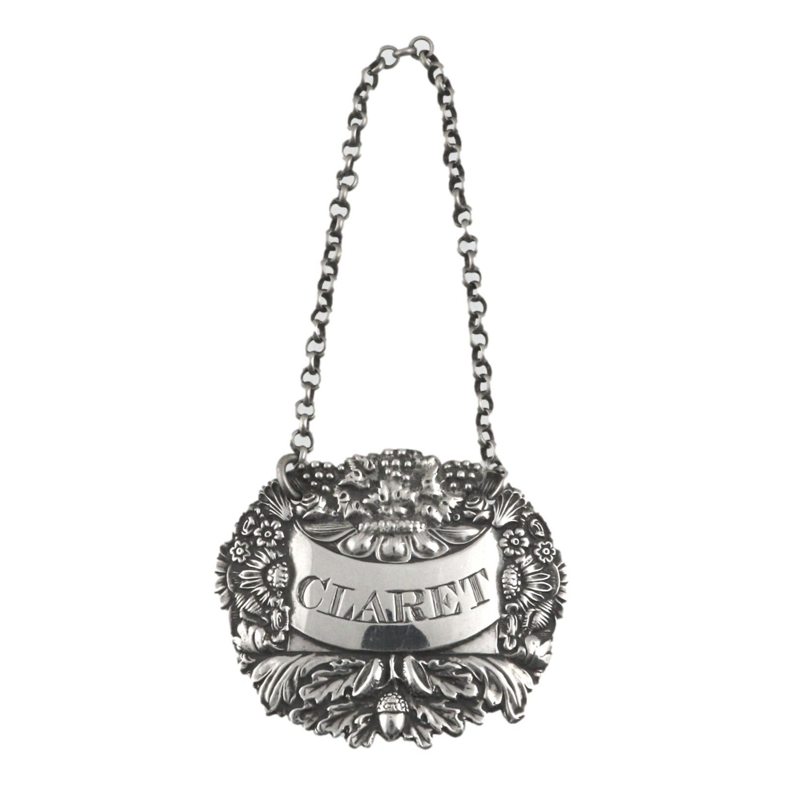 Antique Sterling Silver William Fountain Decanter Label Claret 1819 photo furniture