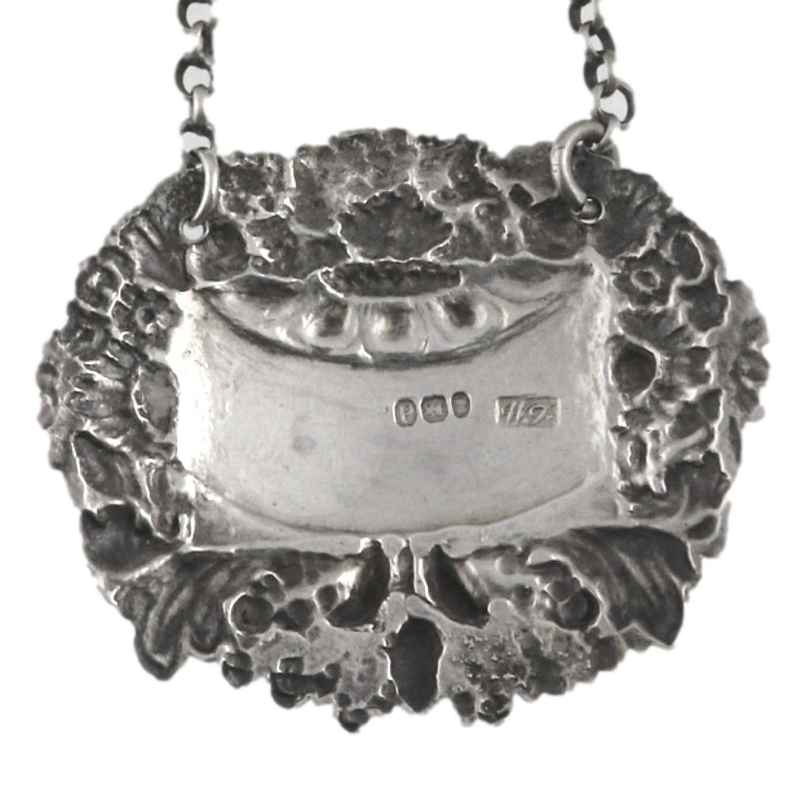 Antique Sterling Silver William Fountain Decanter Label Claret 1819 photo for sale
