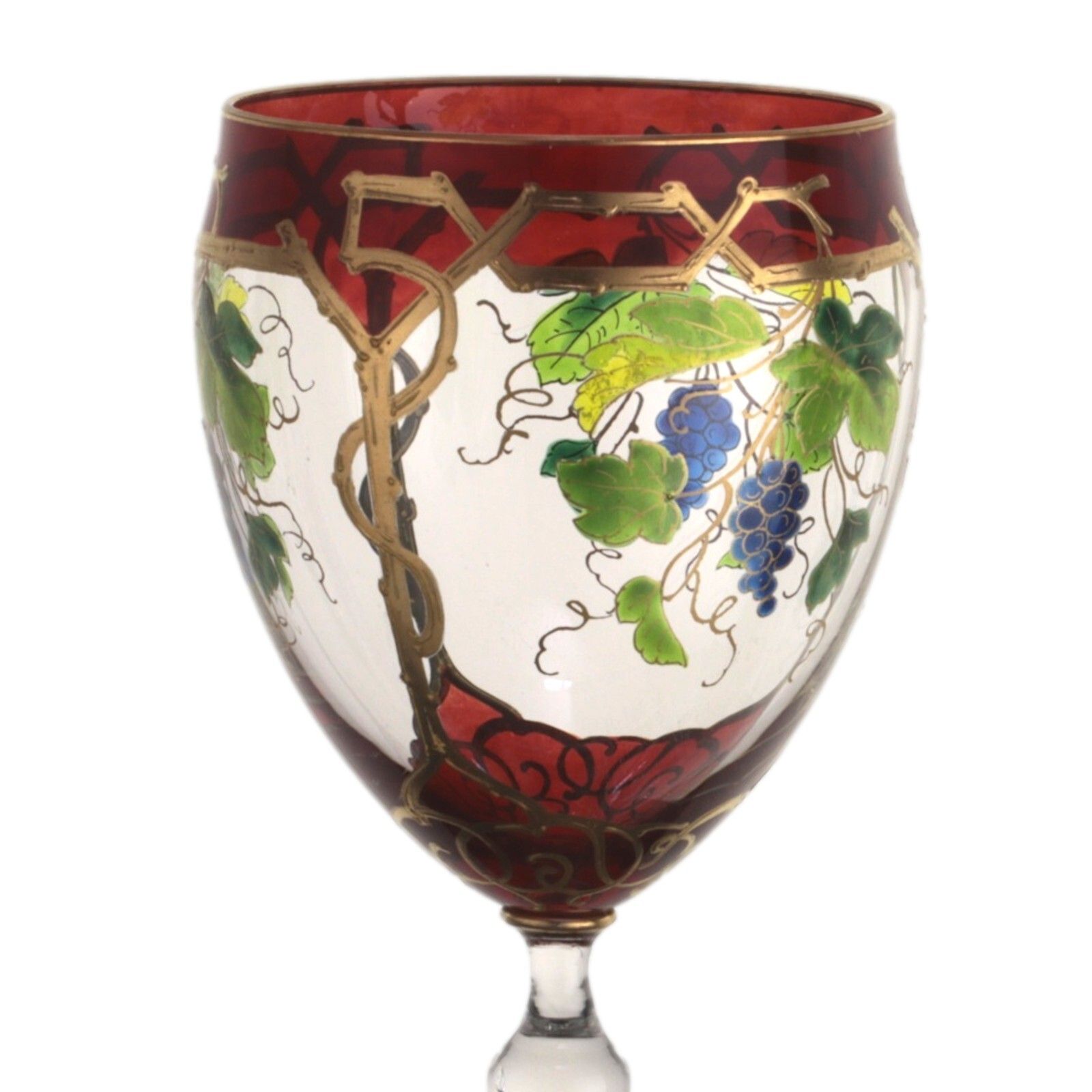 Meyr's Neffe Art Nouveau / Jugendstil Enamel Hock Wine Glass 19cm photo for sale