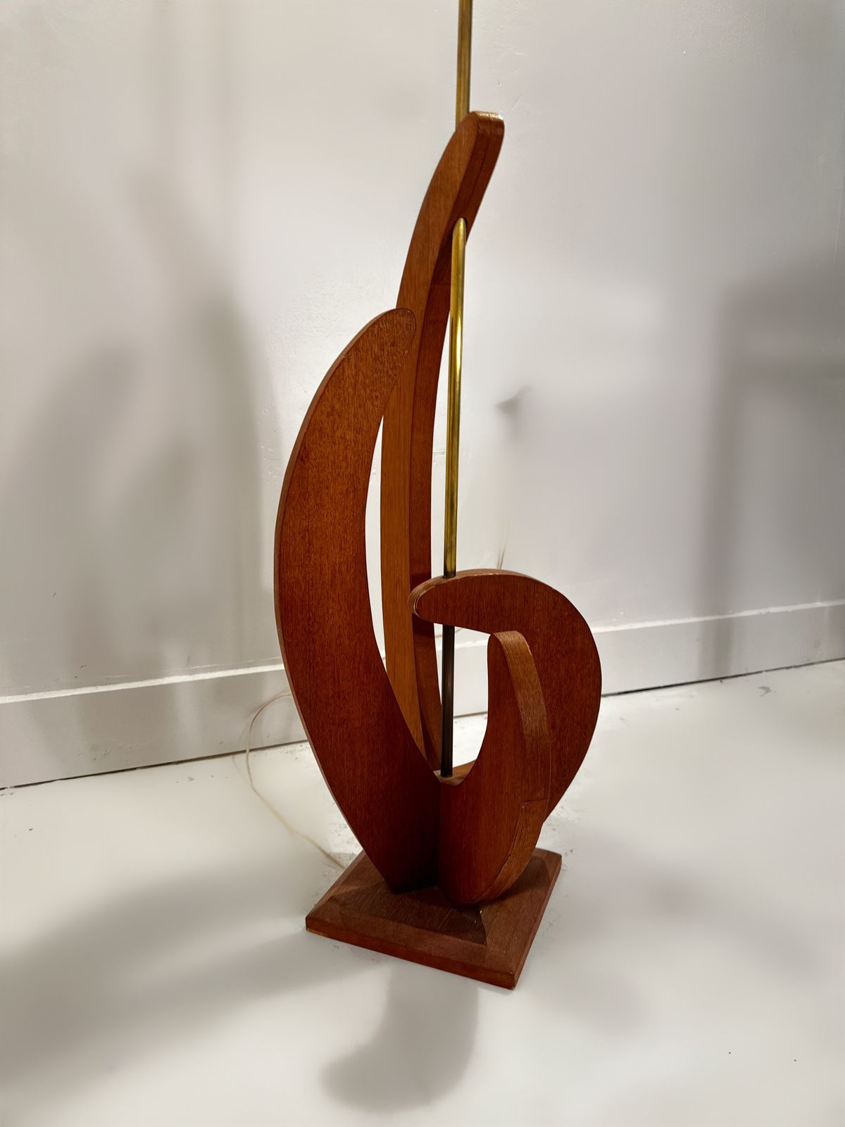 Mid Century One Off Sculptural Teak Standard Floor Lamp, 1948 photo vintage