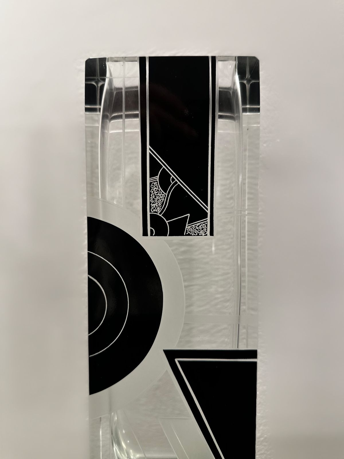 Art Deco Acid Etched Black Glass Vase By Karl Palda, 1930 photo for sale