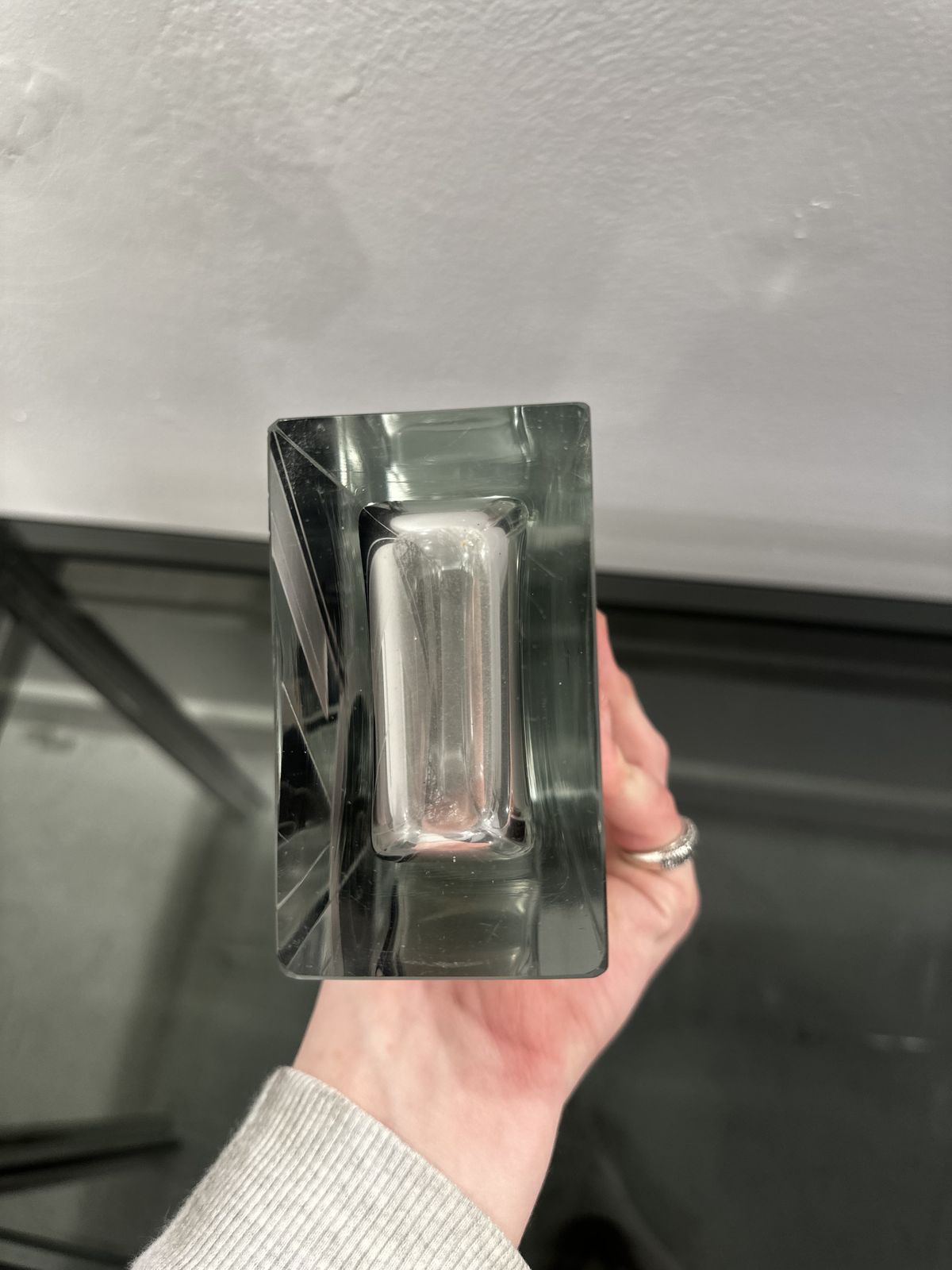 Art Deco Acid Etched Black Glass Vase By Karl Palda, 1930 photo vintage