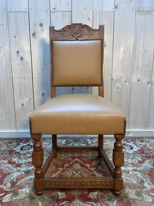 Suite De 8 Chaises Style Louis XIII   Haute époque En Cuir photo furniture