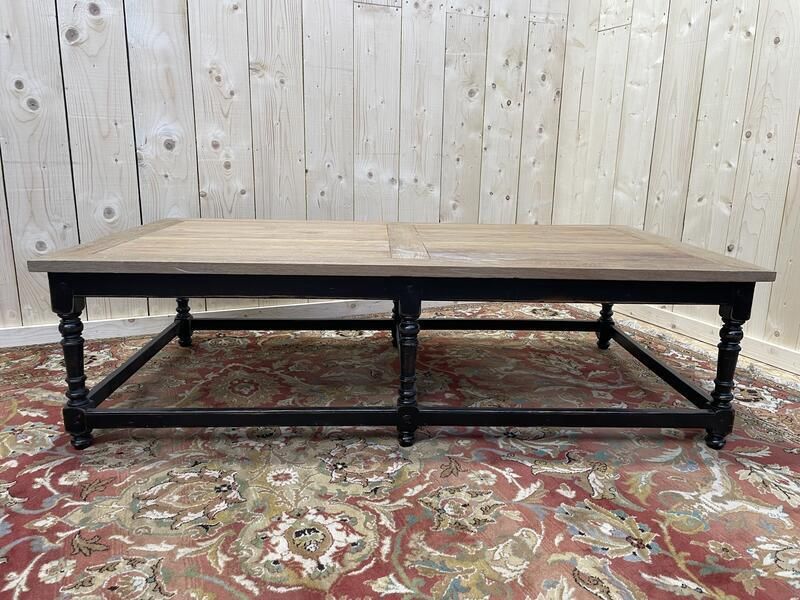 Table Basse De Style Louis XV Chêne Et Noir