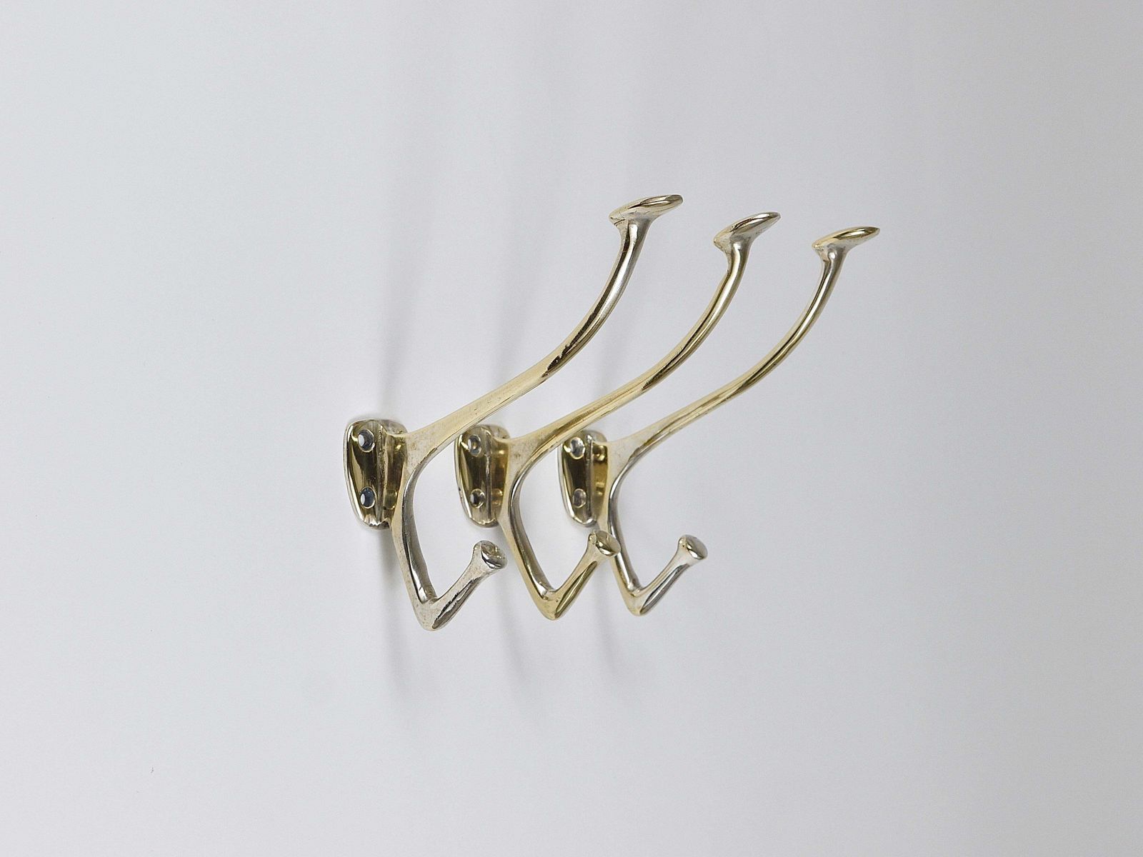849.0 Up To 6 Adolf Loos Art Nouveau Nickel Brass Wall Hooks Café Capua Vienna, 1900s photo