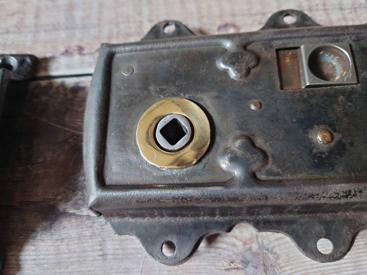 Vintage Steel Lock With Iron Keep, Vintage Sliding Lock, Old Latch photo vintage