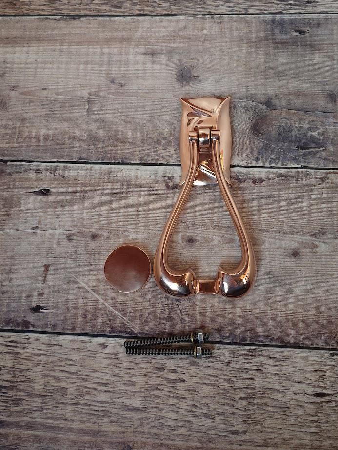 Art Nouveau Style Polished Copper Door Knocker