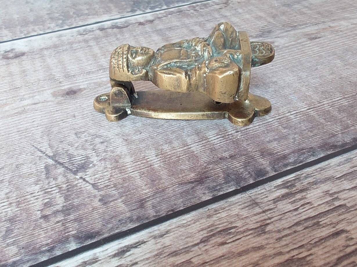 Small Buddha Brass Door Knocker, Collectible Brass Door Knocker, Buddha Bedroom Door Knocker photo Home Fixtures