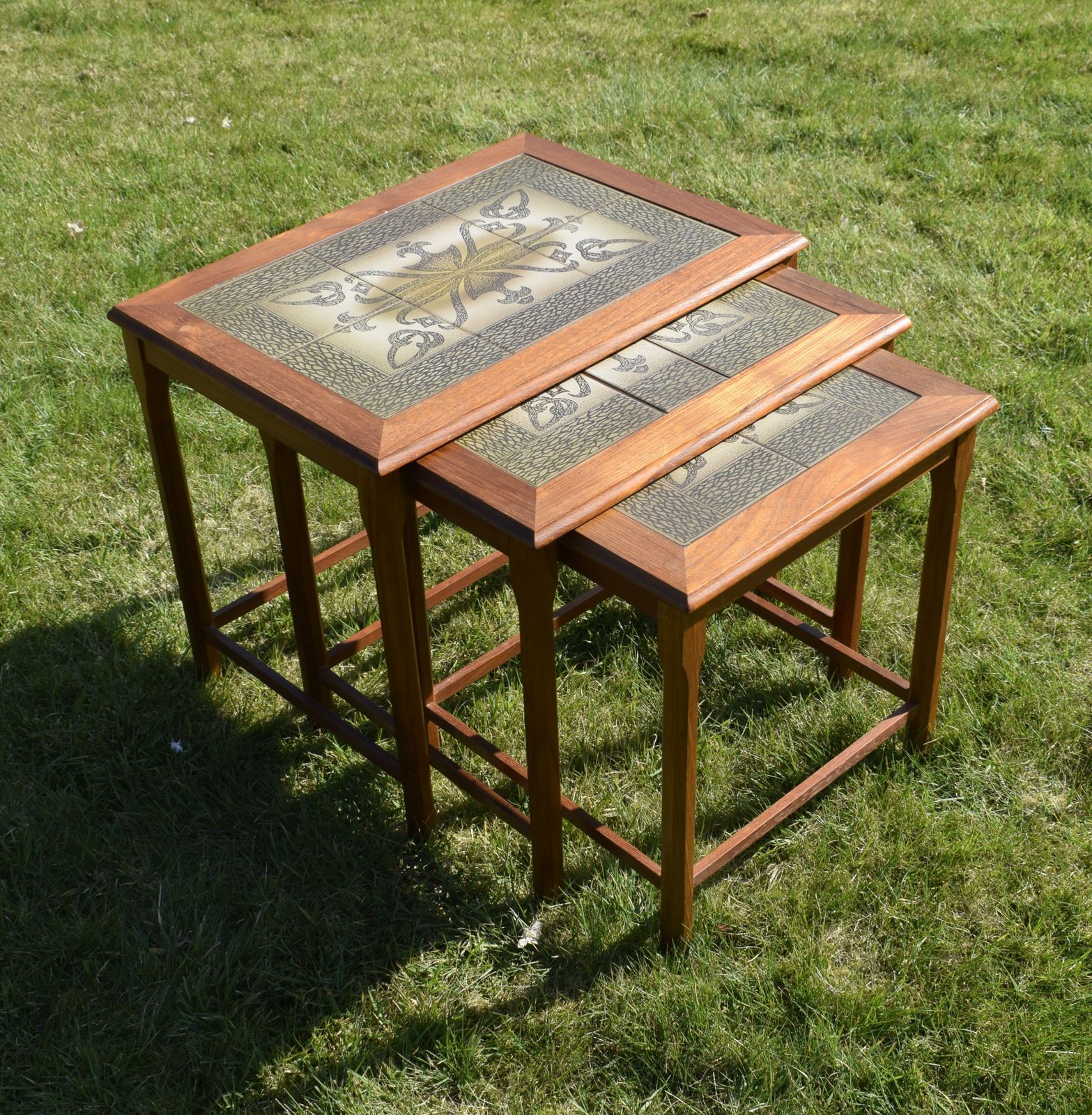 Danish Tiled Top Teak Nest Of Tables photo furniture