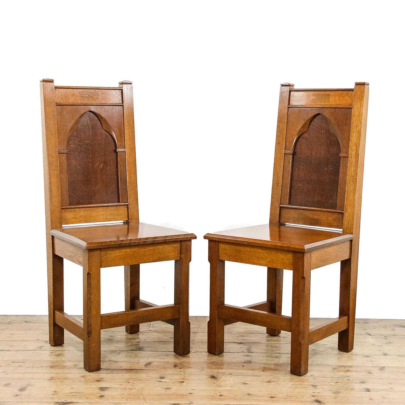 Pair Of Vintage Oak Hall Chairs | Carved Oak | Hallway | Vintage Furniture | Vintage Chair | Pair Of Chairs (M 5920)