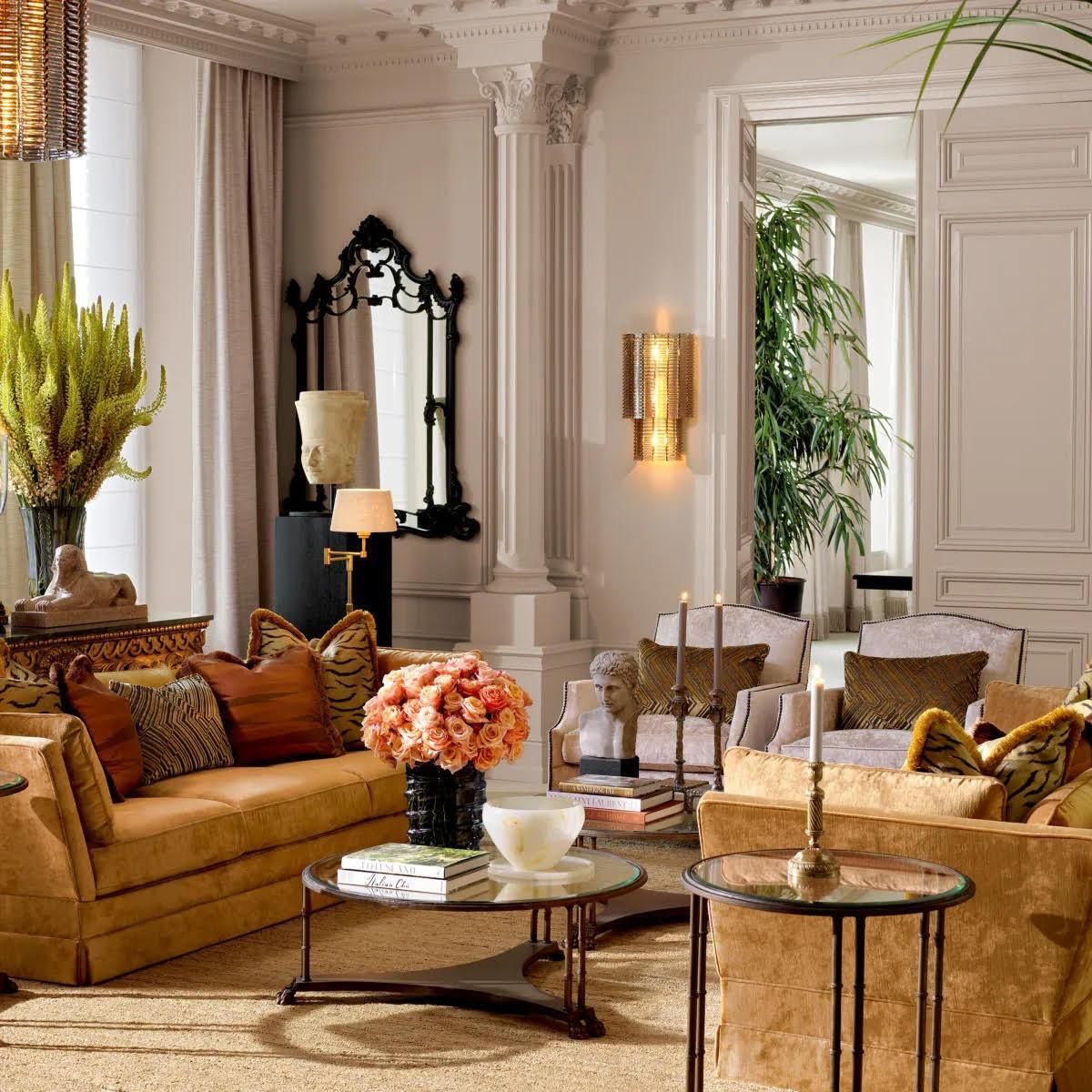 Pair Of Side Tables, End Of Sofa, Bronze And Bevelled Glass. photo 7676.59