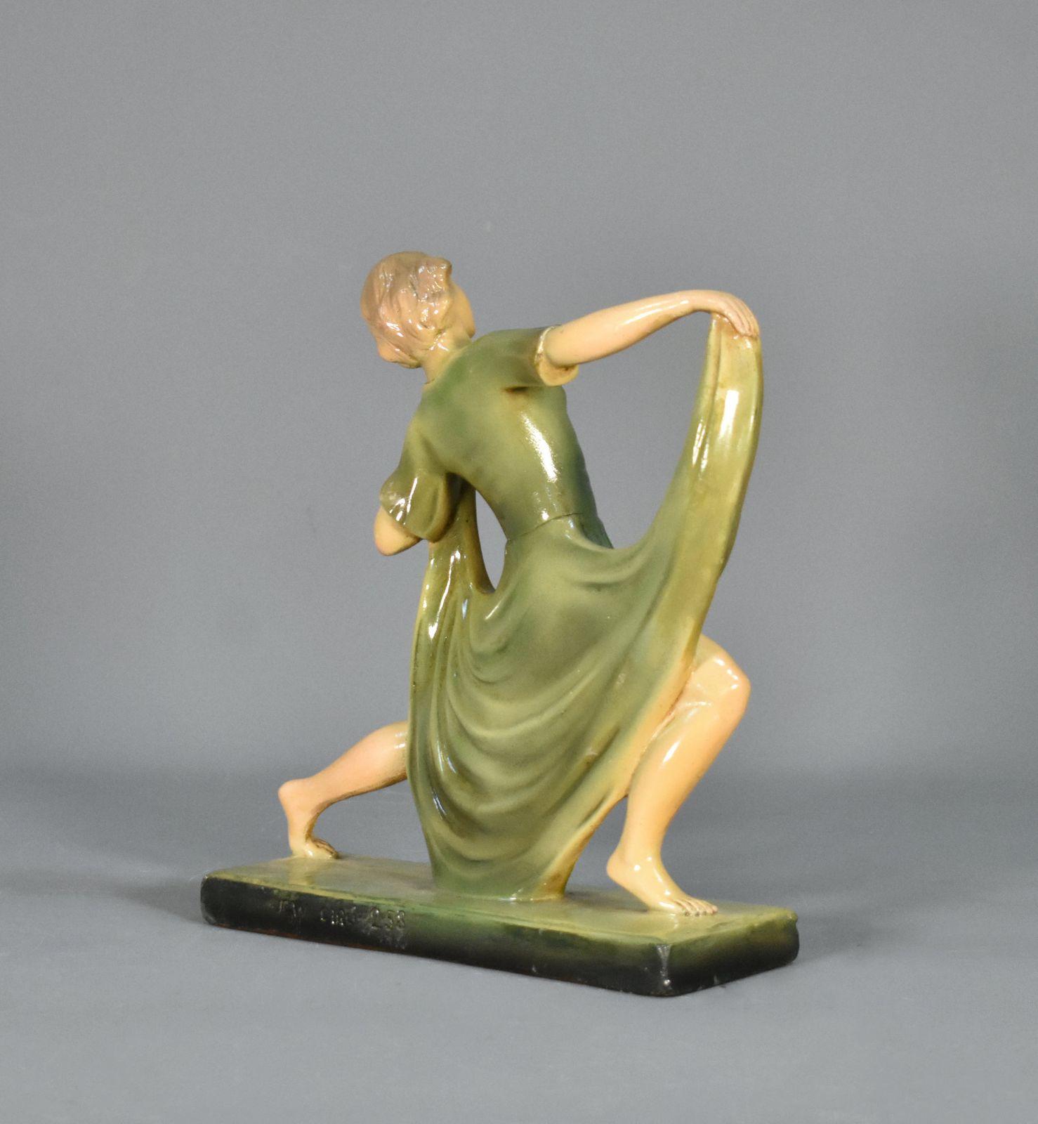 photo furniture Art Deco Dancer Figurine In Plaster By Jean Carli