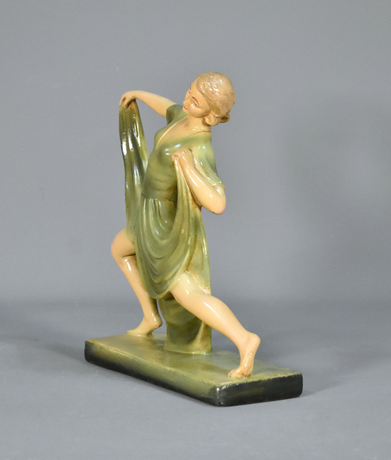 Art Deco Dancer Figurine In Plaster By Jean Carli photo Art